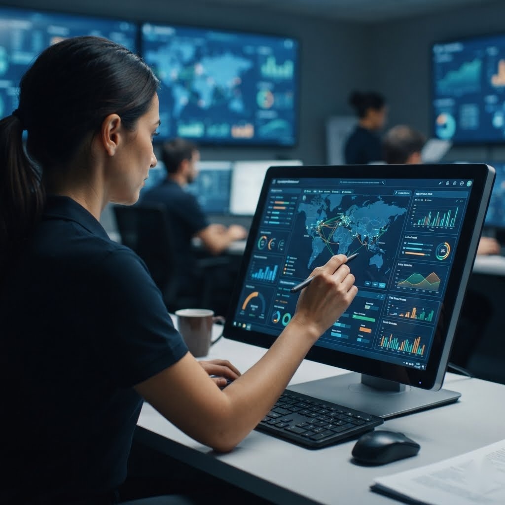 A Solving Dispatch dispatcher reviewing a carrier's load board on screen